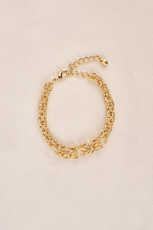 Mixed Link Chain Wrist - Gold