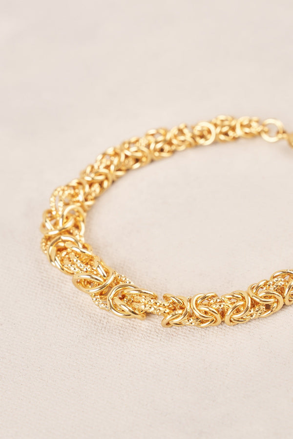 Mixed Link Chain Wrist - Gold