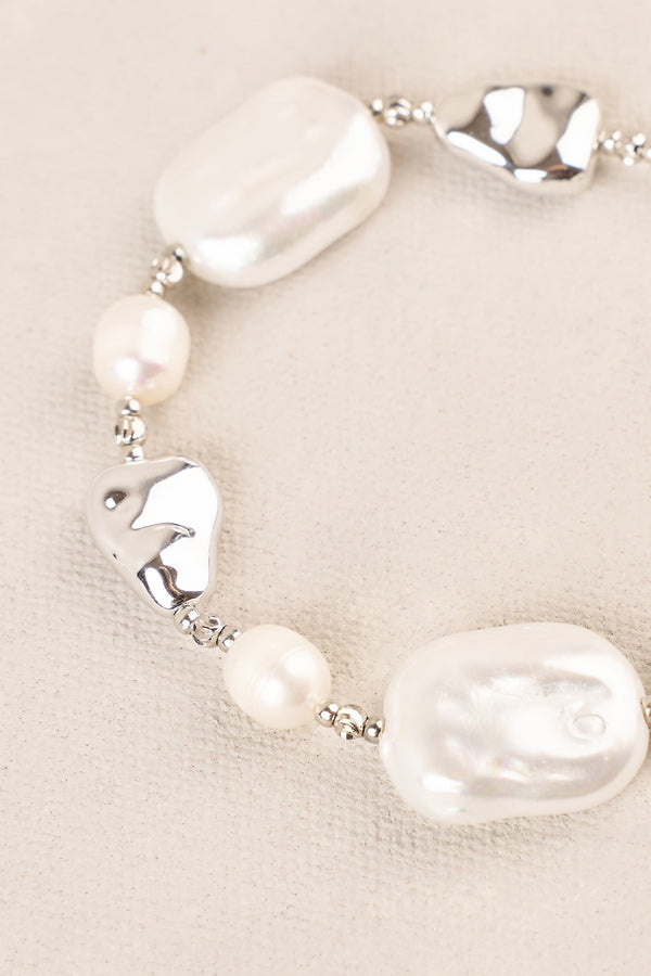 Shell Pebble Bracelet - Silver