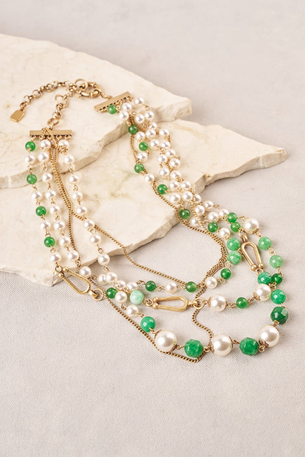 Multi Mix Bead Necklace - Green