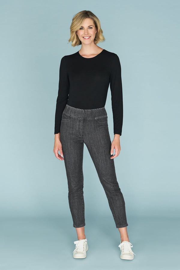 Bengajean Ankle Length Skinny Leg - Deep Grey