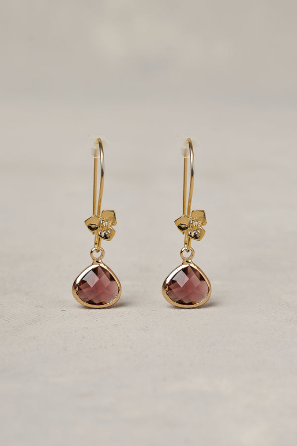 Bloom Drop Earrings - Plum