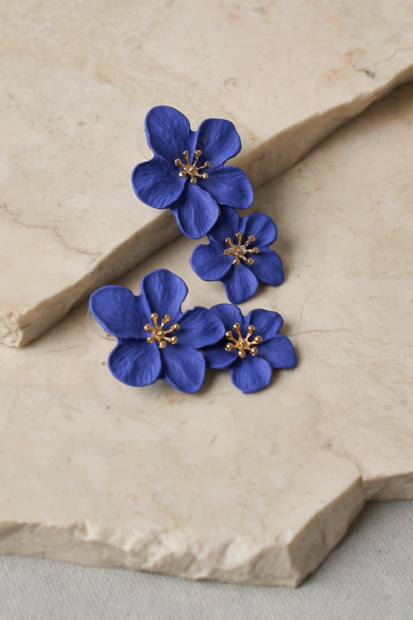 Blue Floral Earrings