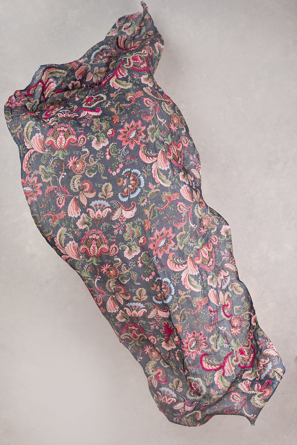 Embellished Paisley Wool Scarf - Multicolour