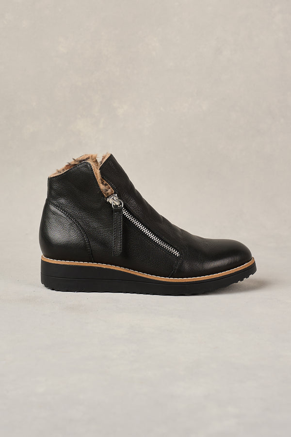 Double Zip Sneaker Boot - Black