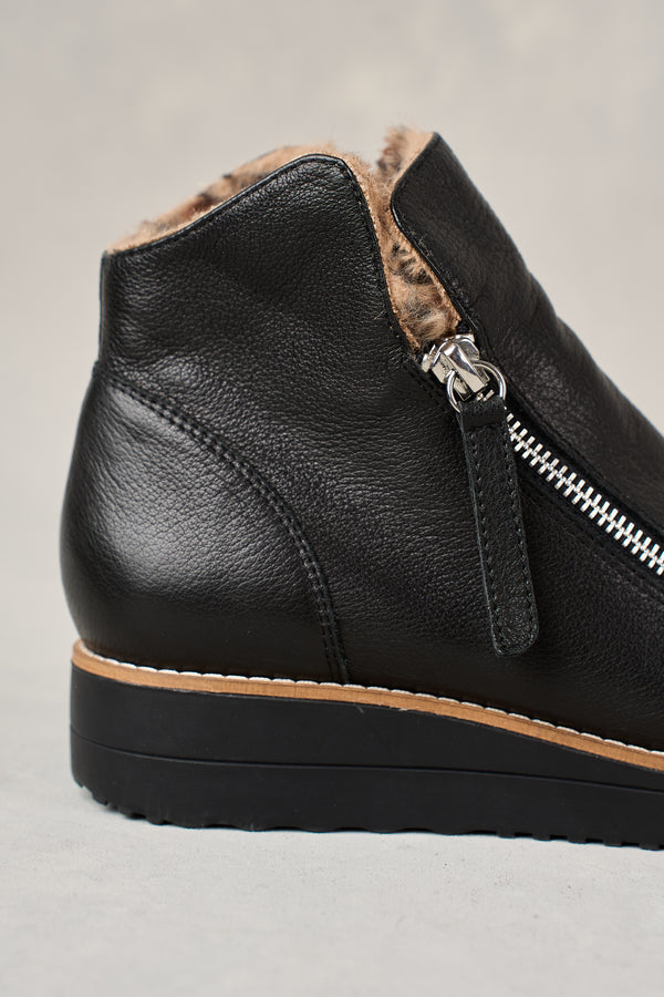 Double Zip Sneaker Boot - Black