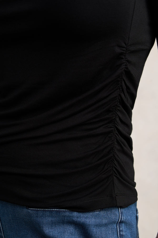 Draped Jersey Top - Black