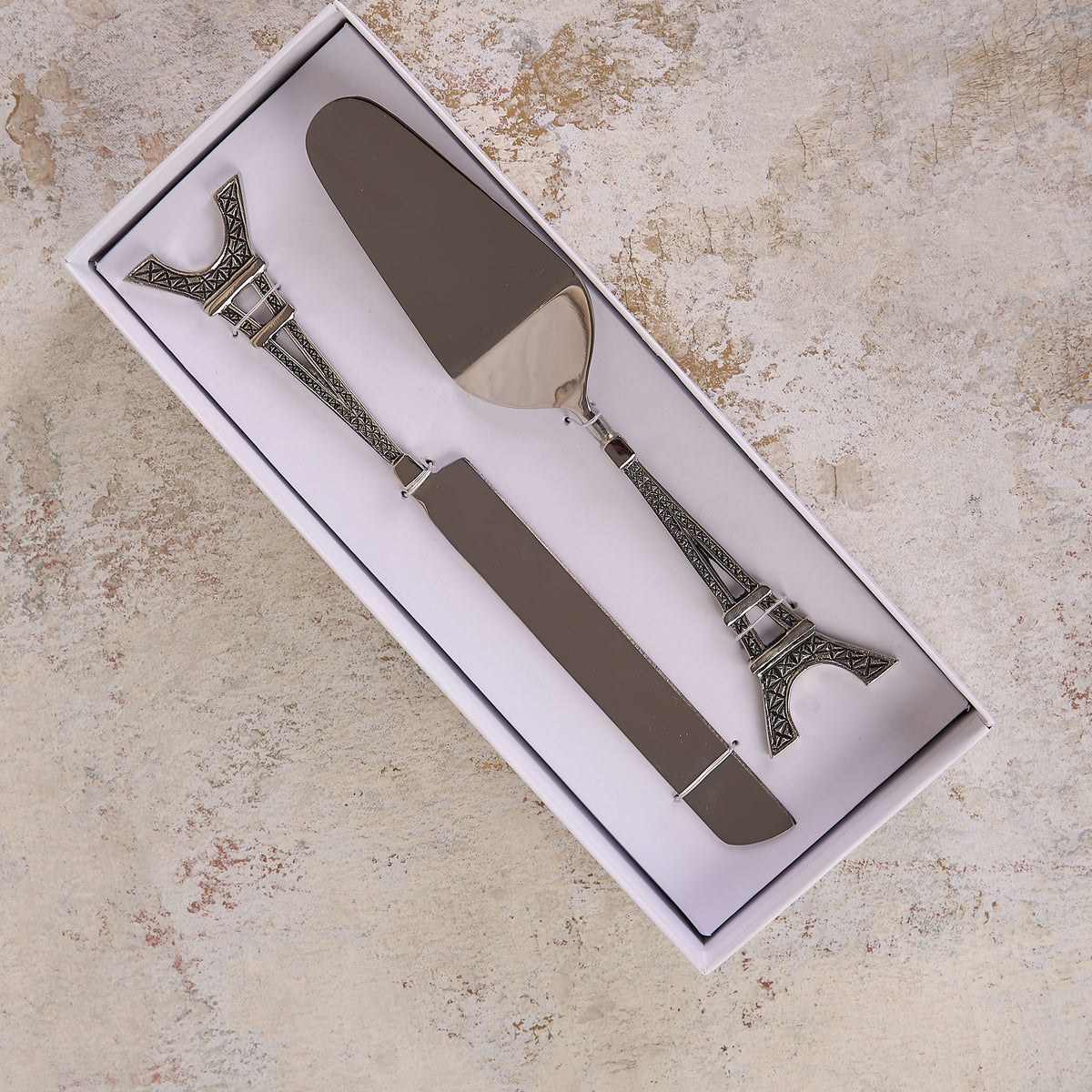 Eiffel Tower Cake Servers Blue Illusion