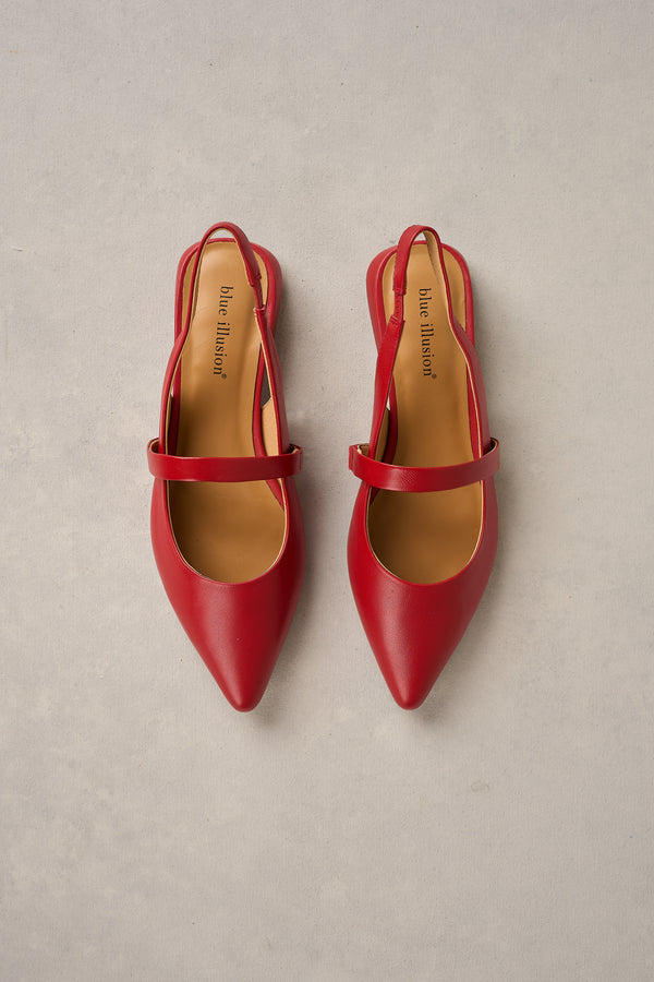 Elisa Pointed Flat - Rouge
