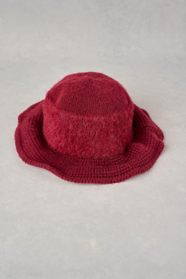 Fluffy Cloche Hat - Burgundy