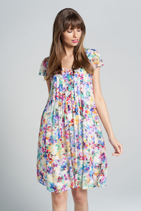 Flutter Sleeve Print Dress