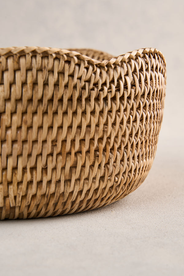 Scalloped Rattan Bowl