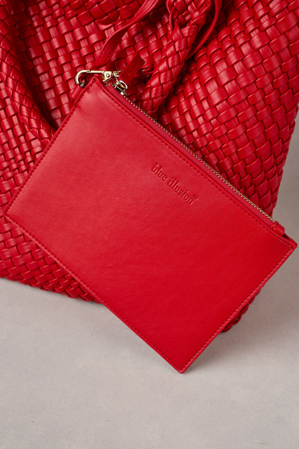 Kira Woven Tote - Rouge