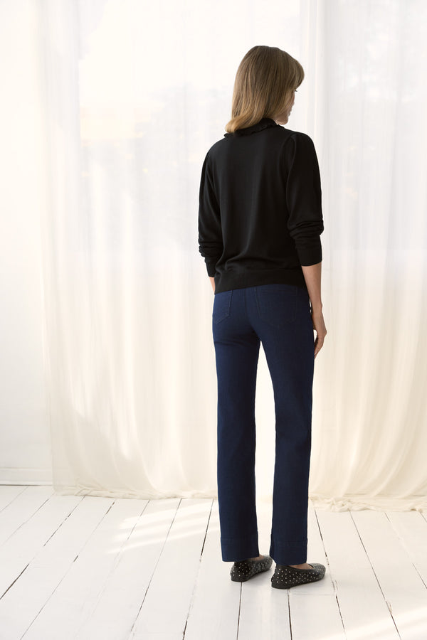 Long Sleeve Wool Knit - Black