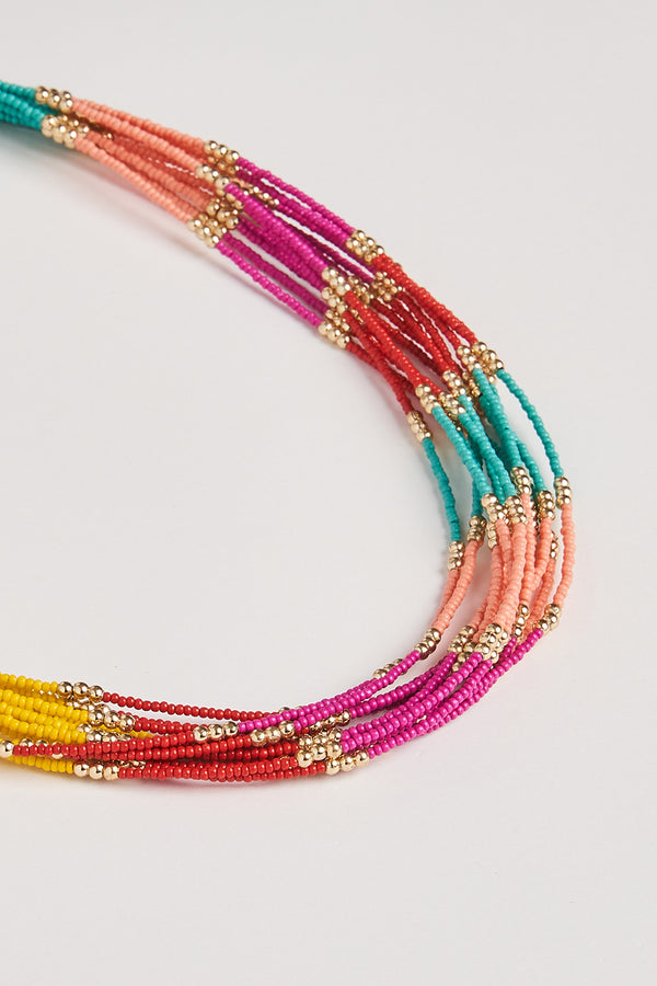 Multi Beaded Layered Necklace