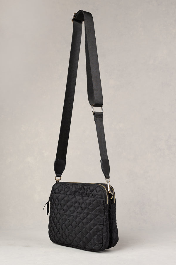 NAOMI QUILTED CROSSBODY BAG - BLACK