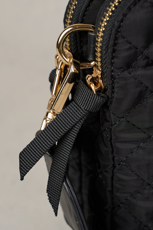 NAOMI QUILTED CROSSBODY BAG - BLACK