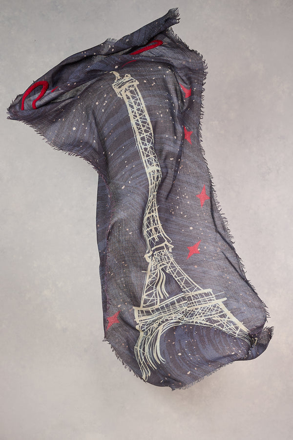 Night Skies Eiffel Tower Scarf - Multicolour