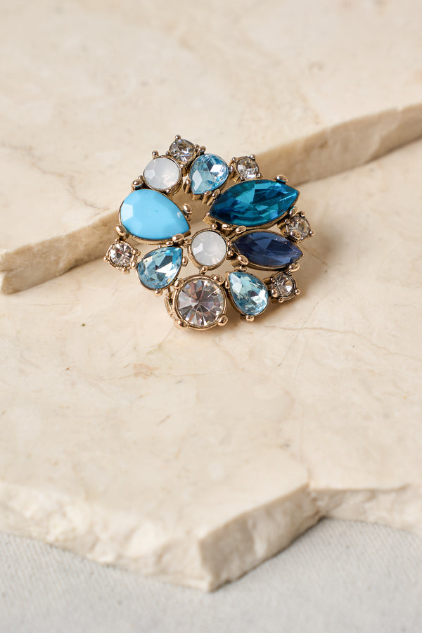 Ocean Diamon Brooch - Multicolour