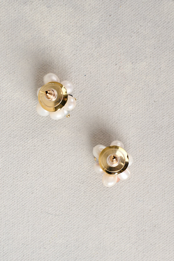 Pearl Cluster Studs - Gold