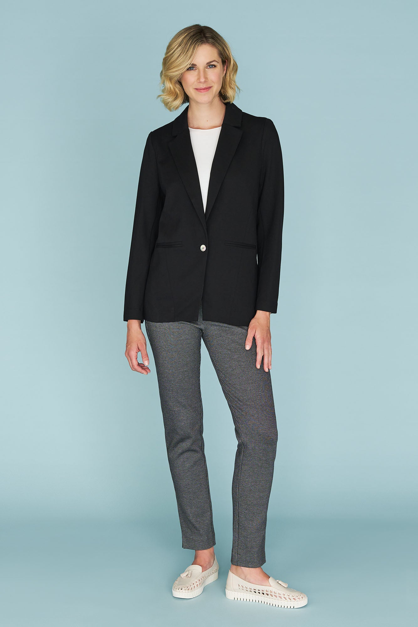 Unstructured stretch ponte on sale blazer