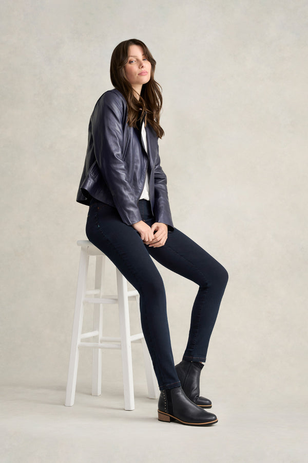 Leather Moto Jacket - Ink