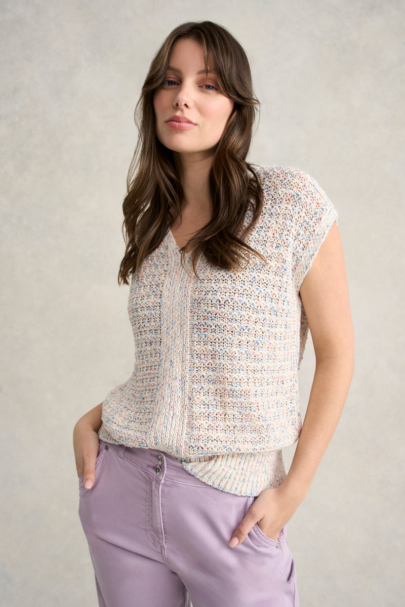 Tape Yarn Knit Top – Blue Illusion