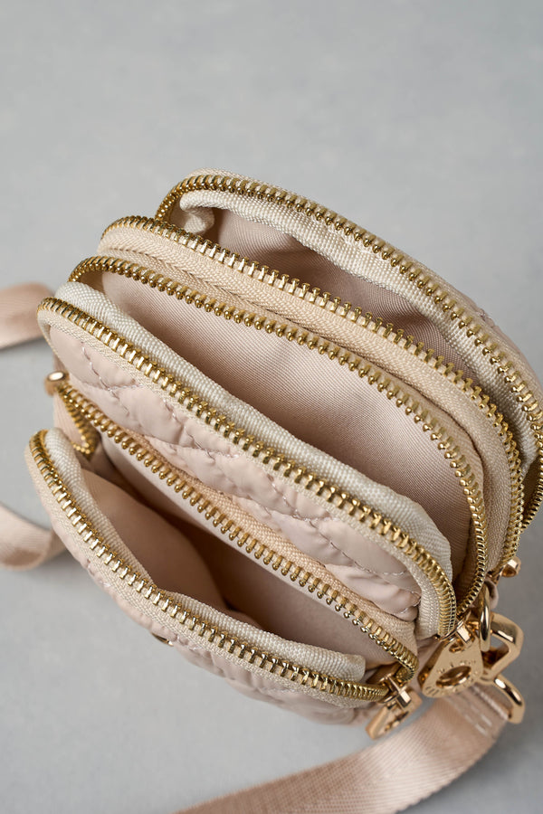 Quilted Phone Bag - Neutral