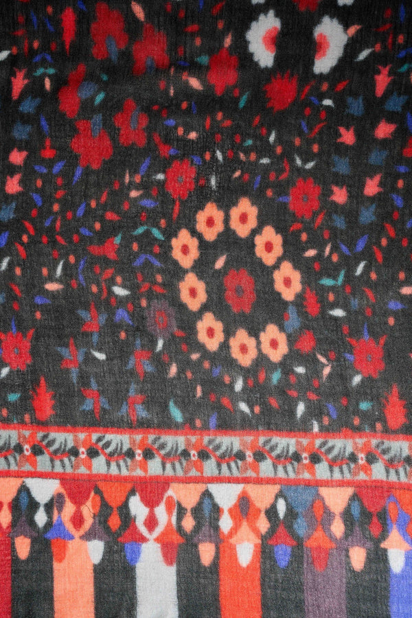 ROUGE FLORAL WOOL SCARF - MULTICOLOUR