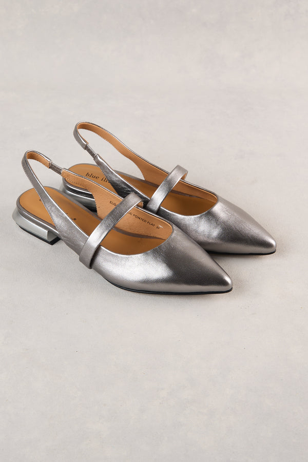Elisa Pointed Flat - Metallic