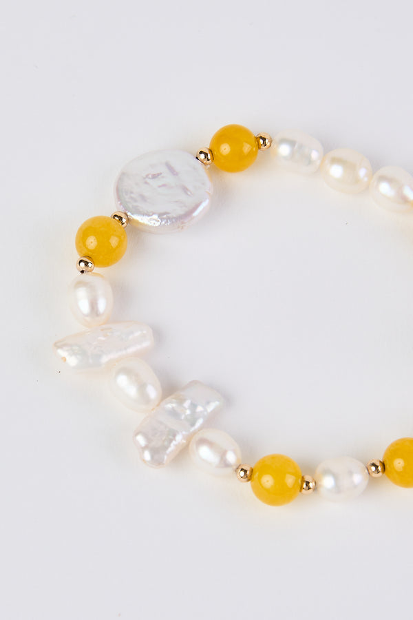 Saffron Pearl Bracelet