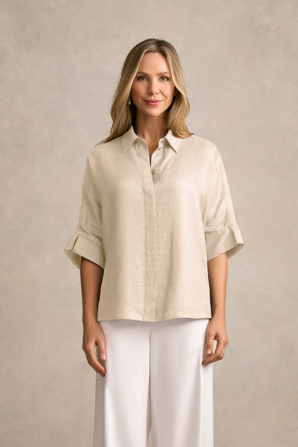 Relaxed Lightweight Shirt - Natural Cross Dye