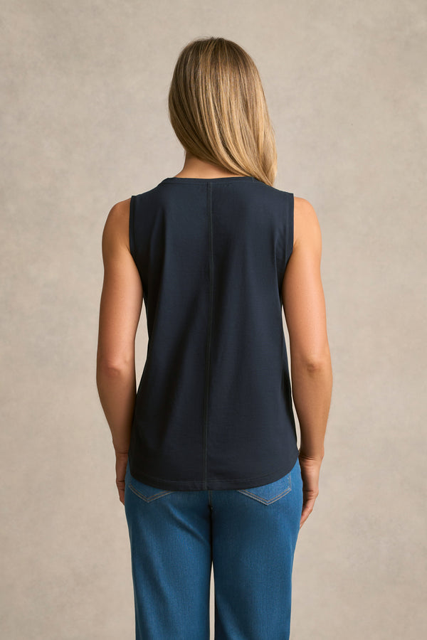 Mercerised Cotton Tank - Ink