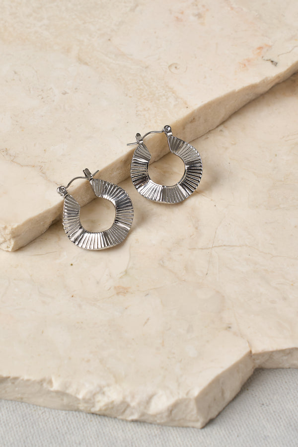 Silver Sculptural Hoops - silver