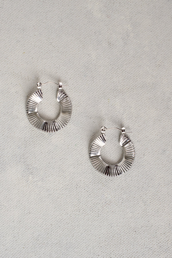 Silver Sculptural Hoops - silver