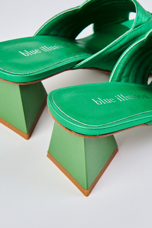 Stella Satin Mule - Vibrant Green