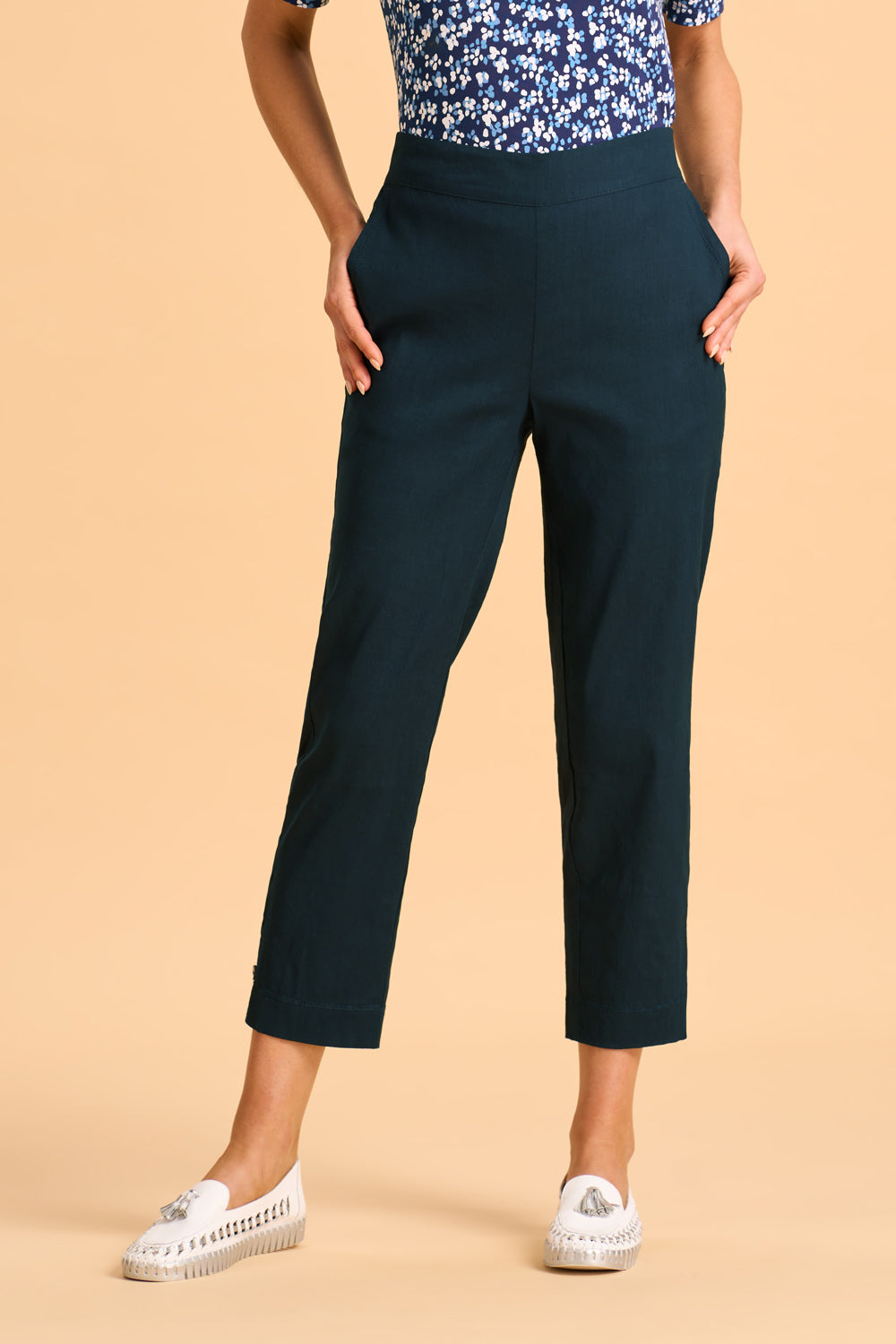 Tab Detail Tapered Pant – Blue Illusion