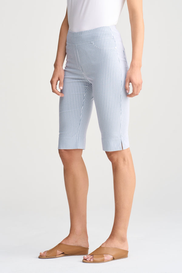 Bengajean Short Seersucker - Navy and White Stripe