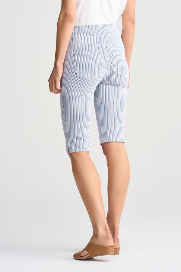 Bengajean Short Seersucker - Navy and White Stripe