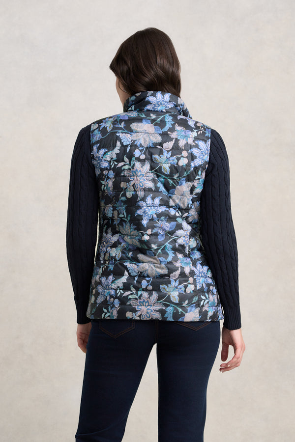 Quilted Reversible Puffer Vest - Floral Chintz Print