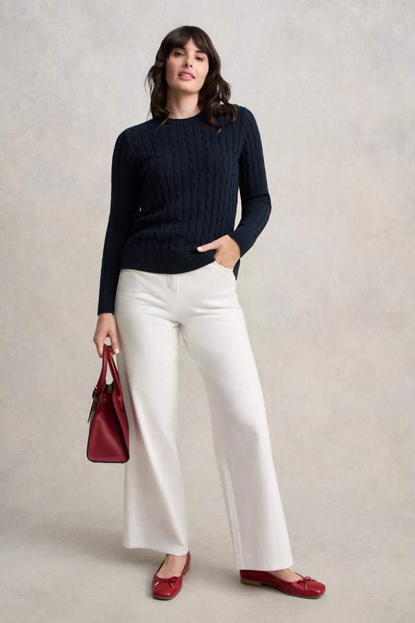 Long Sleeve Cable Knit - Ink