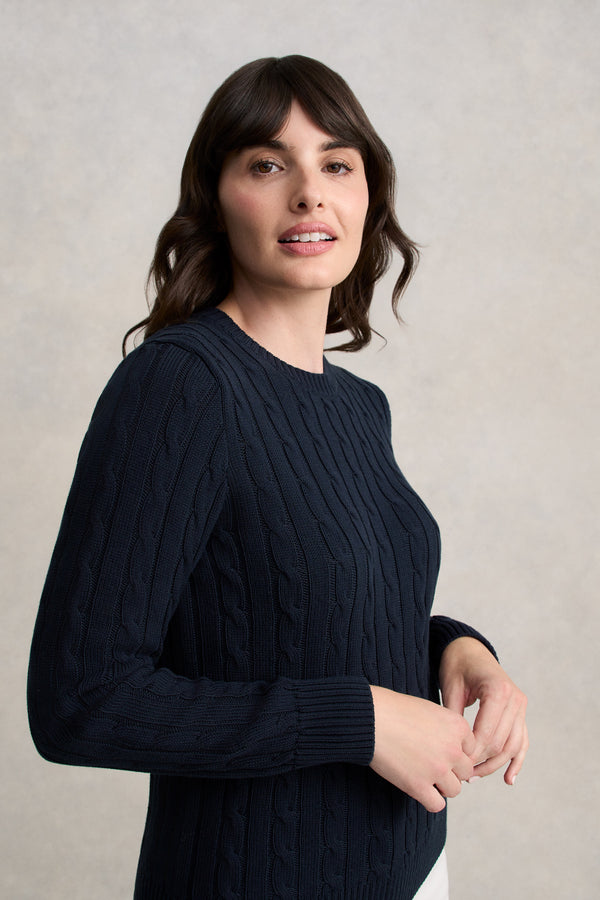 Long Sleeve Cable Knit - Ink