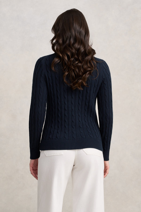Long Sleeve Cable Knit - Ink