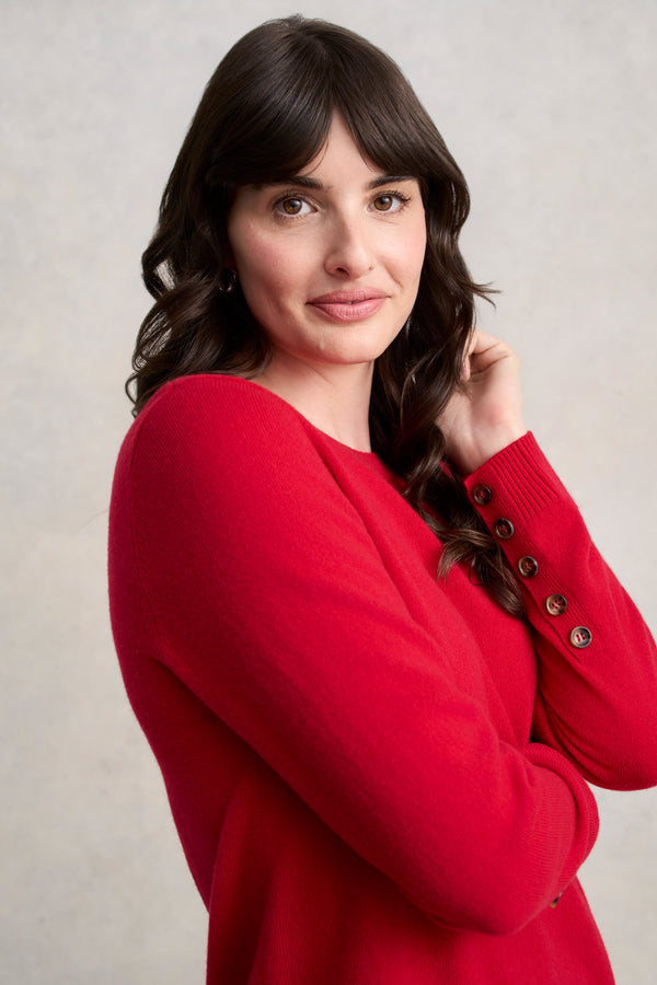 Merino Wool Jumper - Rouge