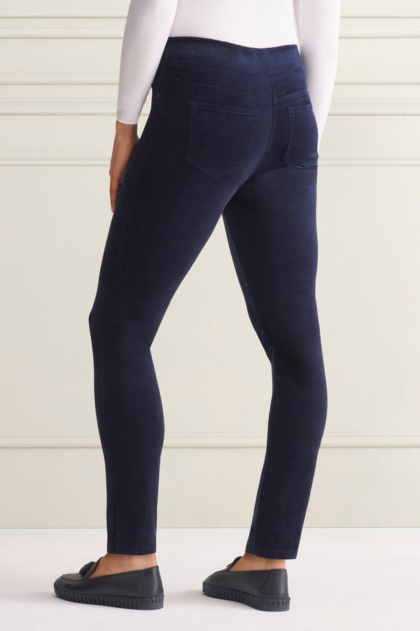 Bengajean Full Length Velvet Skinny Leg - Ink