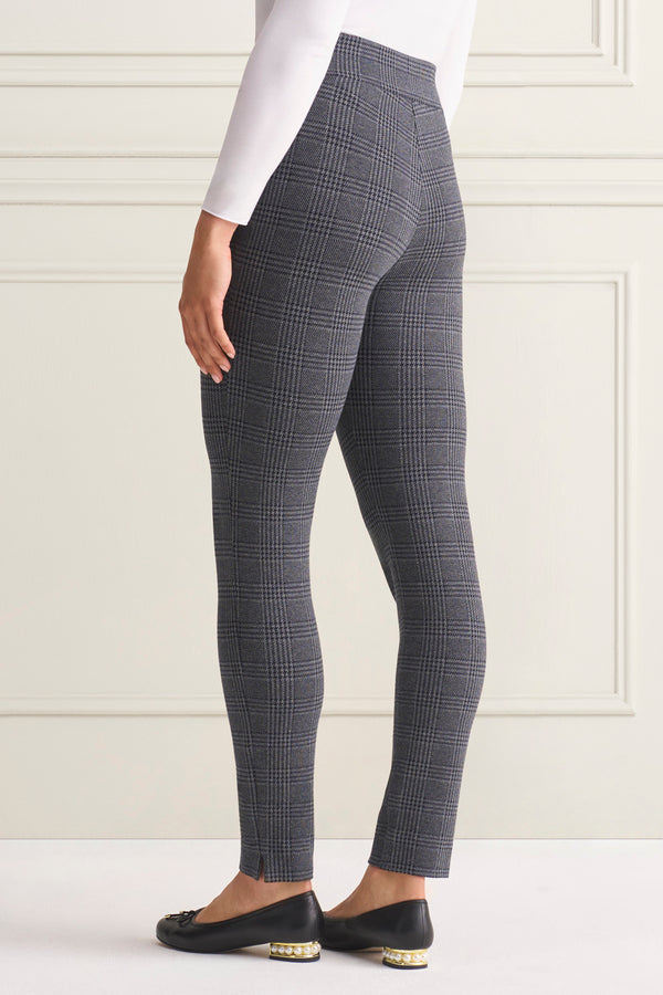 Check Ponte Pant - Charcoal Check