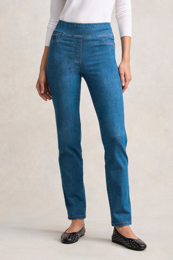 BENGAJEAN STRAIGHT LEG - INDIGO MID WASH