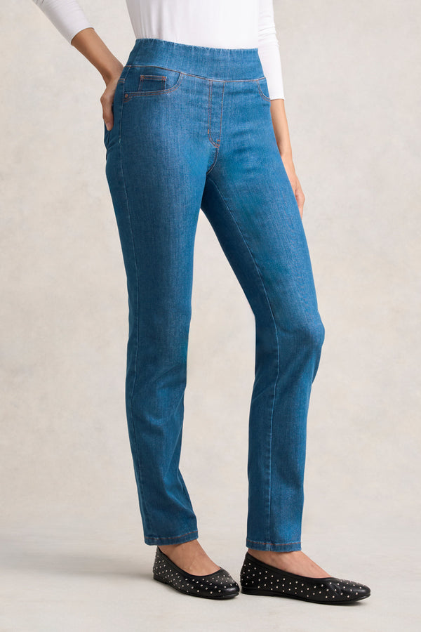 BENGAJEAN STRAIGHT LEG - INDIGO MID WASH