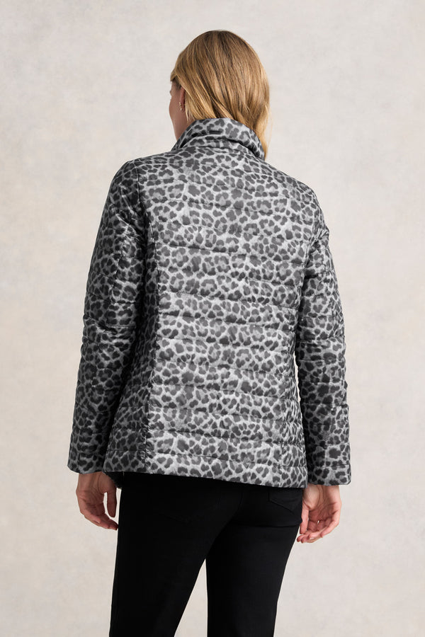 REVERSIBLE PUFFER JACKET - BLACK LEOPARD