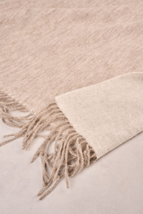 Blanket Wool Scarf - Fawn / Cream